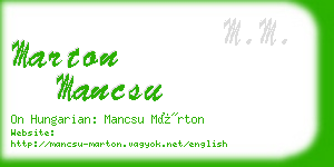 marton mancsu business card